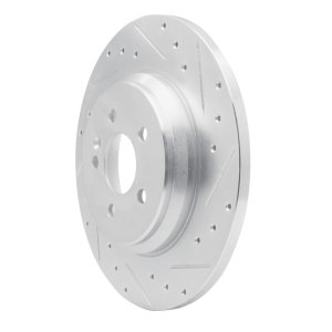 Mercedes-Benz ML55 AMG Brake Rotor (1) - Rear Right - R1 Concepts - Drilled & Slotted - Silver - `00-`05